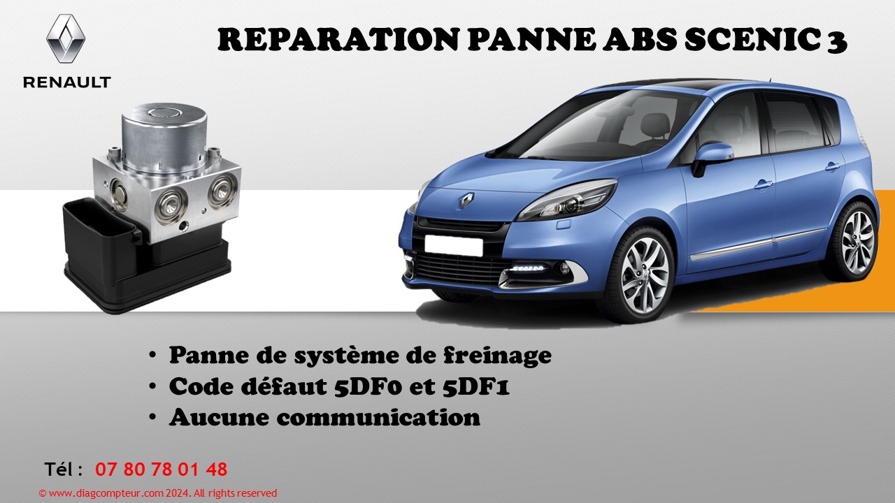 Panne systeme de freinage ABS ESP SCENIC 3